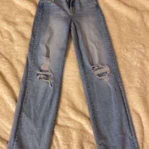 Hidden brand blue jeans